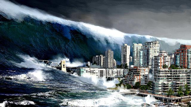 gambar ilustrasi tsunami di pulau Jawa
